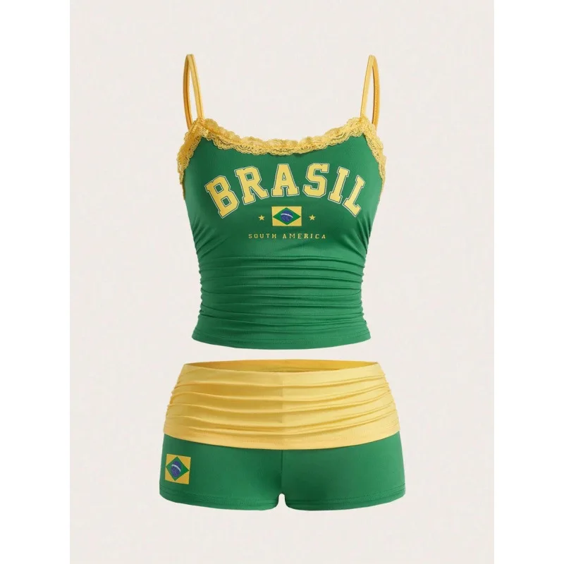 Lace Trim Two-Piece Set Women's Fashion Summer Outfit Cross-Border Style No Brand Registered Trademark Gender Female
Lace Trim Two-Piece Set Women's Fashion Summer Outfit Cross-Border Style No Brand Registered Trademark Gender Female