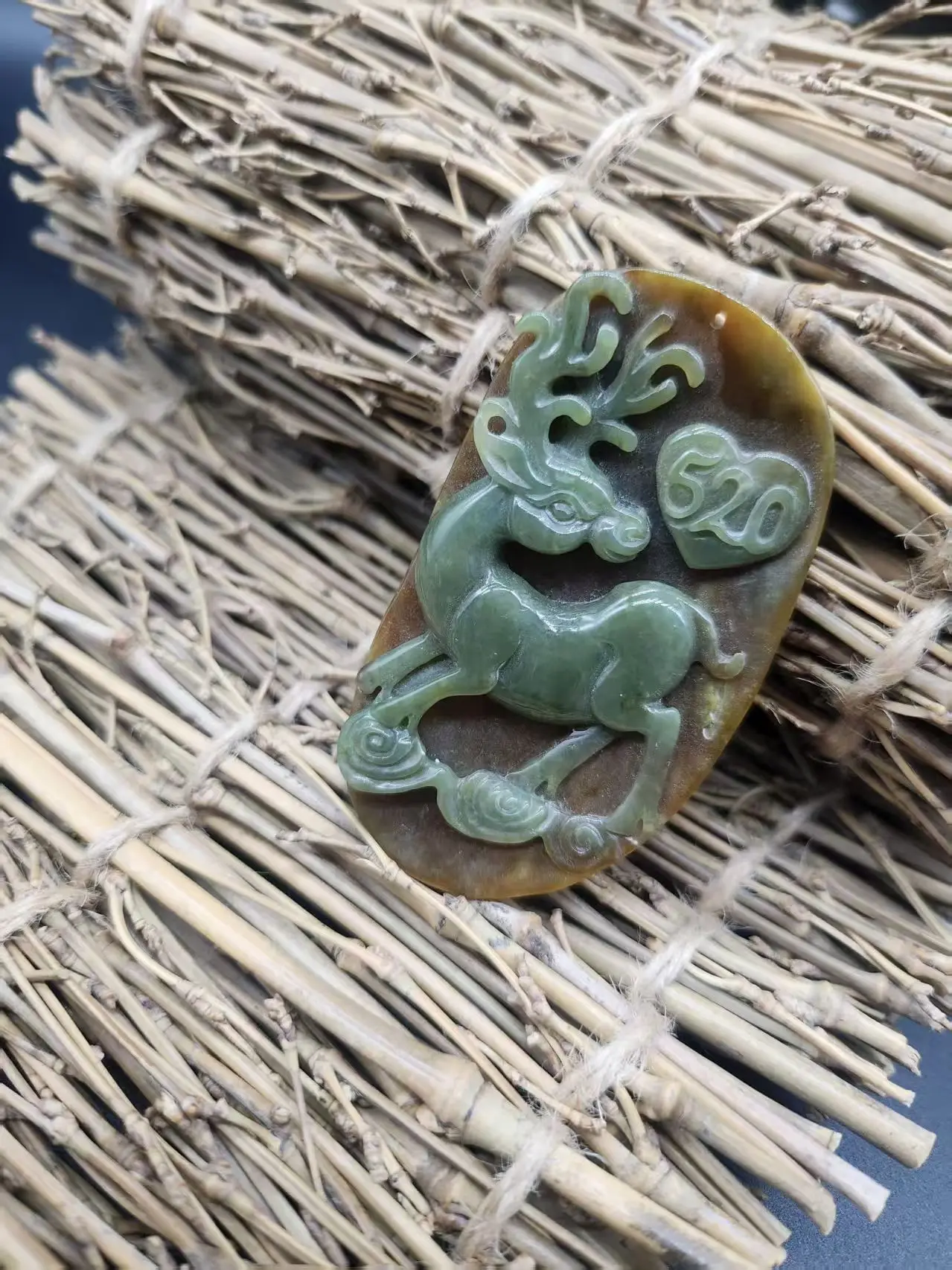Hand-Carved Jadeite Deer 520, Meaningful Jade Couple Gift - Chinese Auspicious Deer Jewelry - Yellow Jadeite Harmony Necklace
Hand-Carved Jadeite Deer 520, Meaningful Jade Couple Gift - Chinese Auspicious Deer Jewelry - Yellow Jadeite Harmony Necklace