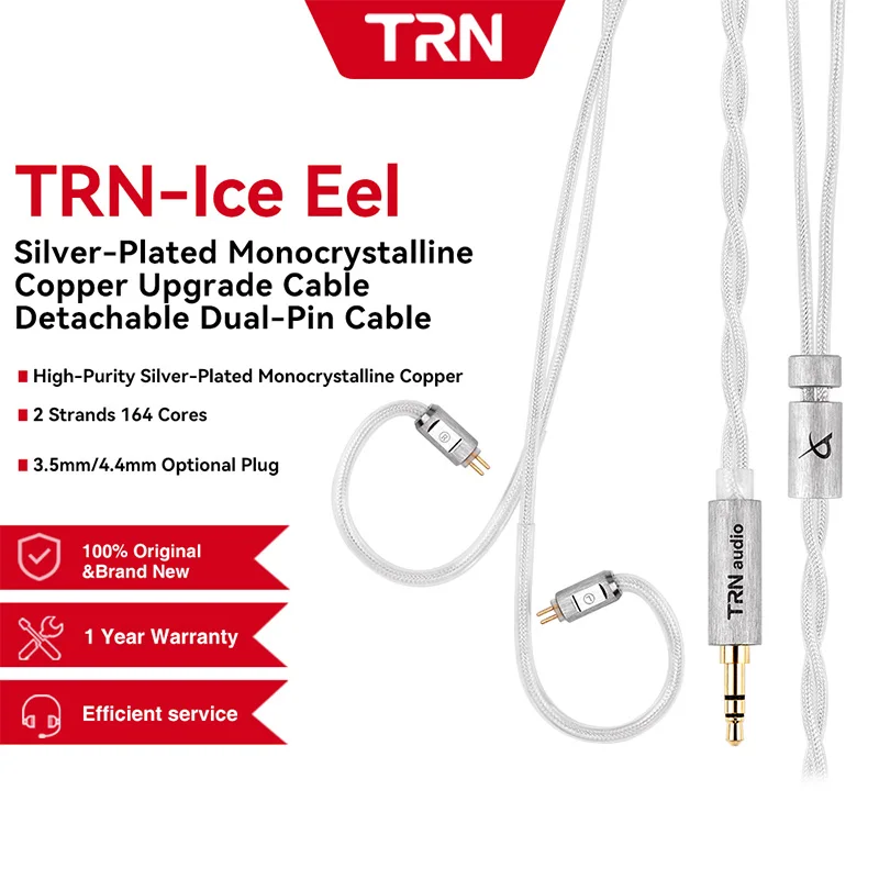 Кабель TRN Ice Eel с серебряным покрытием, монокристаллический медный, улучшенный, съемный, с двумя контактами
Кабель TRN Ice Eel с серебряным покрытием, монокристаллический медный, улучшенный, съемный, с двумя контактами