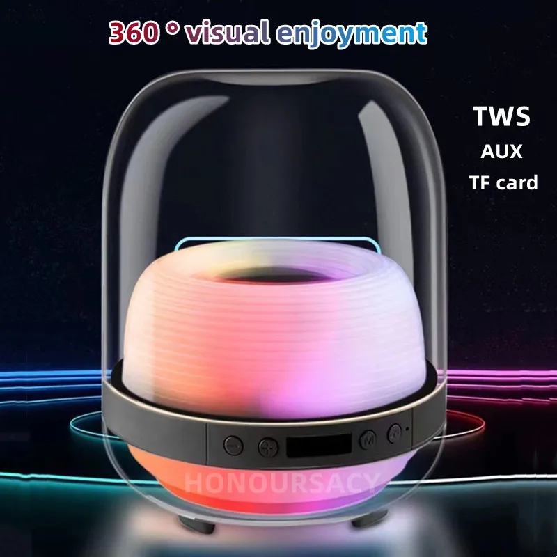 Home Theater Wireless Bluetooth Speaker Portable 360 Stereo Surround Wireless Subwoofer with RGB Light Harman Crystal Speaker
Home Theater Wireless Bluetooth Speaker Portable 360 Stereo Surround Wireless Subwoofer with RGB Light Harman Crystal Speaker