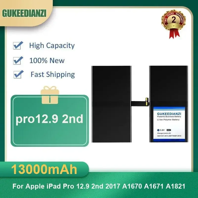 13000mAh pro12.9 2nd Tablet Battery For Apple iPad Pro 12.9 2nd 2017 A1670 A1671 A1821 High Capacity
13000mAh pro12.9 2nd Tablet Battery For Apple iPad Pro 12.9 2nd 2017 A1670 A1671 A1821 High Capacity