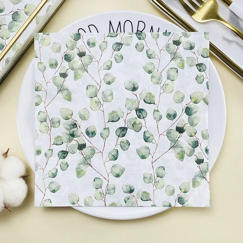 Forest Printed Napkin Paper Eucalyptus Leaves Coloured Paper Napkins Hotel Western Restaurant Table Wedding Decoration Napkin
Forest Printed Napkin Paper Eucalyptus Leaves Coloured Paper Napkins Hotel Western Restaurant Table Wedding Decoration Napkin