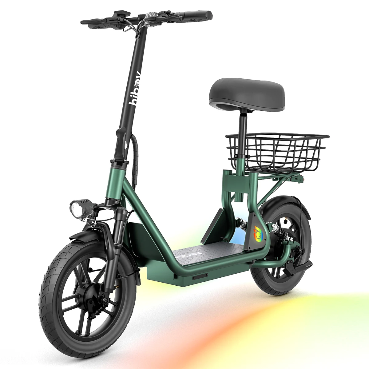 Hiboy Q2N Electric Scooter with Seat for Adults 500W Motor 14" Wheels Dual Suspension 22mi Range Foldable Neon Lights Urban Commuter Scooter
Hiboy Q2N Electric Scooter with Seat for Adults 500W Motor 14" Wheels Dual Suspension 22mi Range Foldable Neon Lights Urban Commuter Scooter