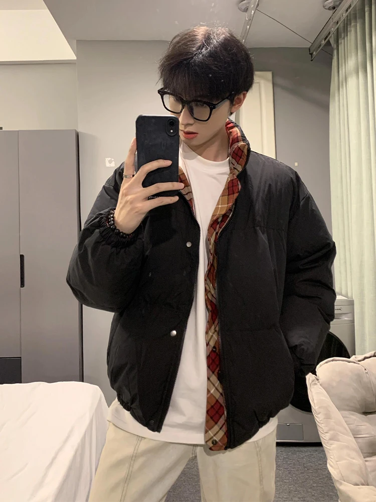 American Retro Plaid Double-Sided Wear down Cotton Jaet Men's Sle Autumn Winter Thi Warm Design Bread Coat Outerwear
American Retro Plaid Double-Sided Wear down Cotton Jaet Men's Sle Autumn Winter Thi Warm Design Bread Coat Outerwear