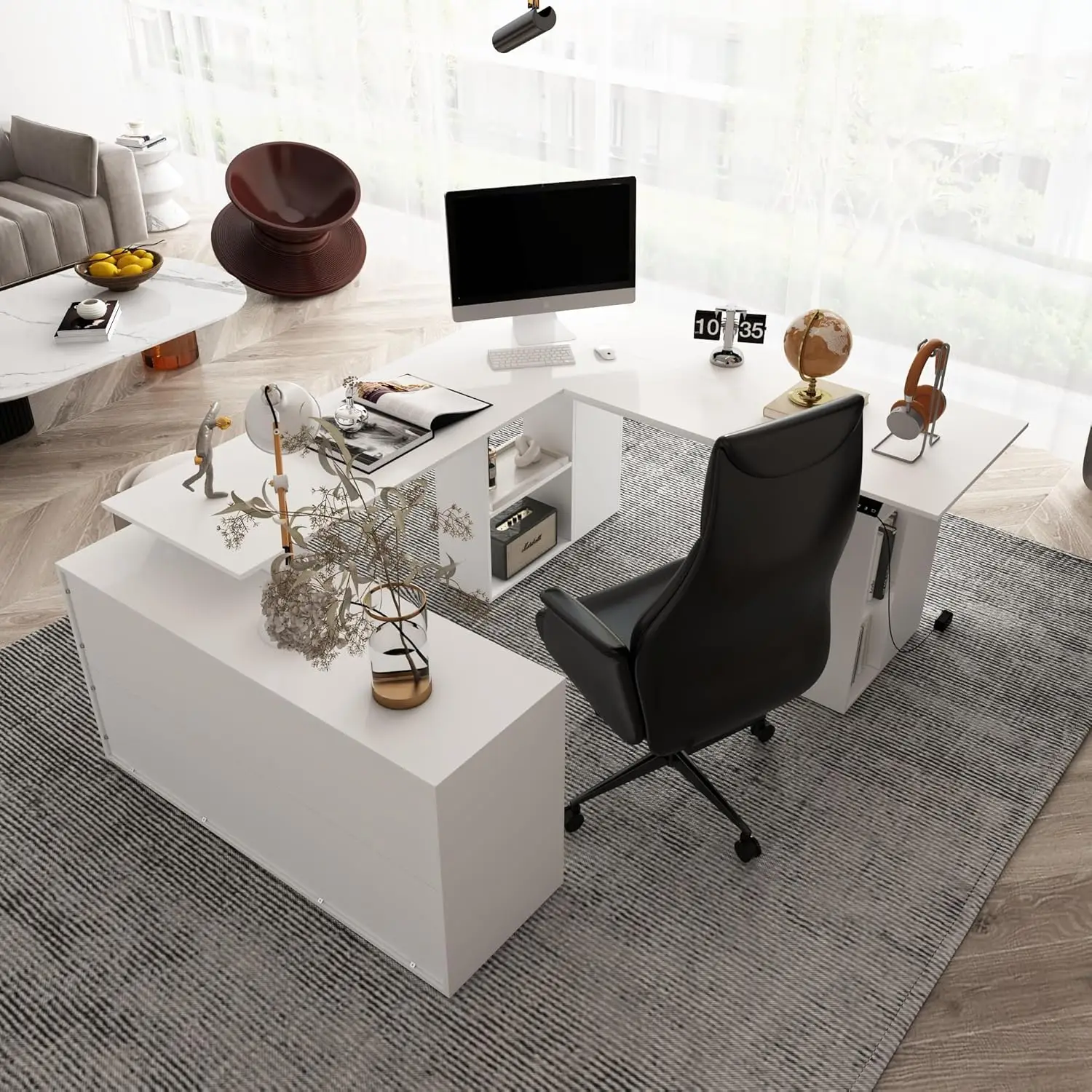 Electric Height Adjustable Standing Desk , U-Shaped Computer Desk for Home Office, Workstation Desk for Writing, White
Electric Height Adjustable Standing Desk , U-Shaped Computer Desk for Home Office, Workstation Desk for Writing, White
