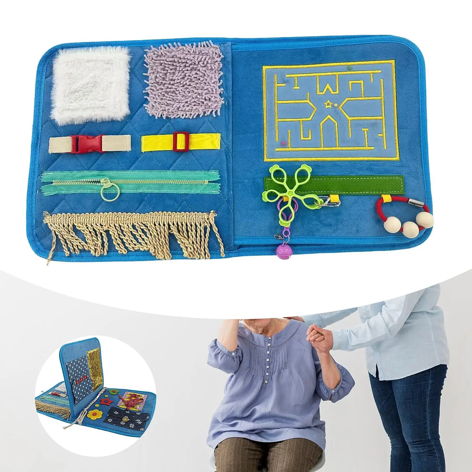 Fidget Blanket Toddler Busy Board Educational Toy Hand Exerciser Multiple Uses Elderly Game for Elderly Kids Seniors Adults Gift
Fidget Blanket Toddler Busy Board Educational Toy Hand Exerciser Multiple Uses Elderly Game for Elderly Kids Seniors Adults Gift