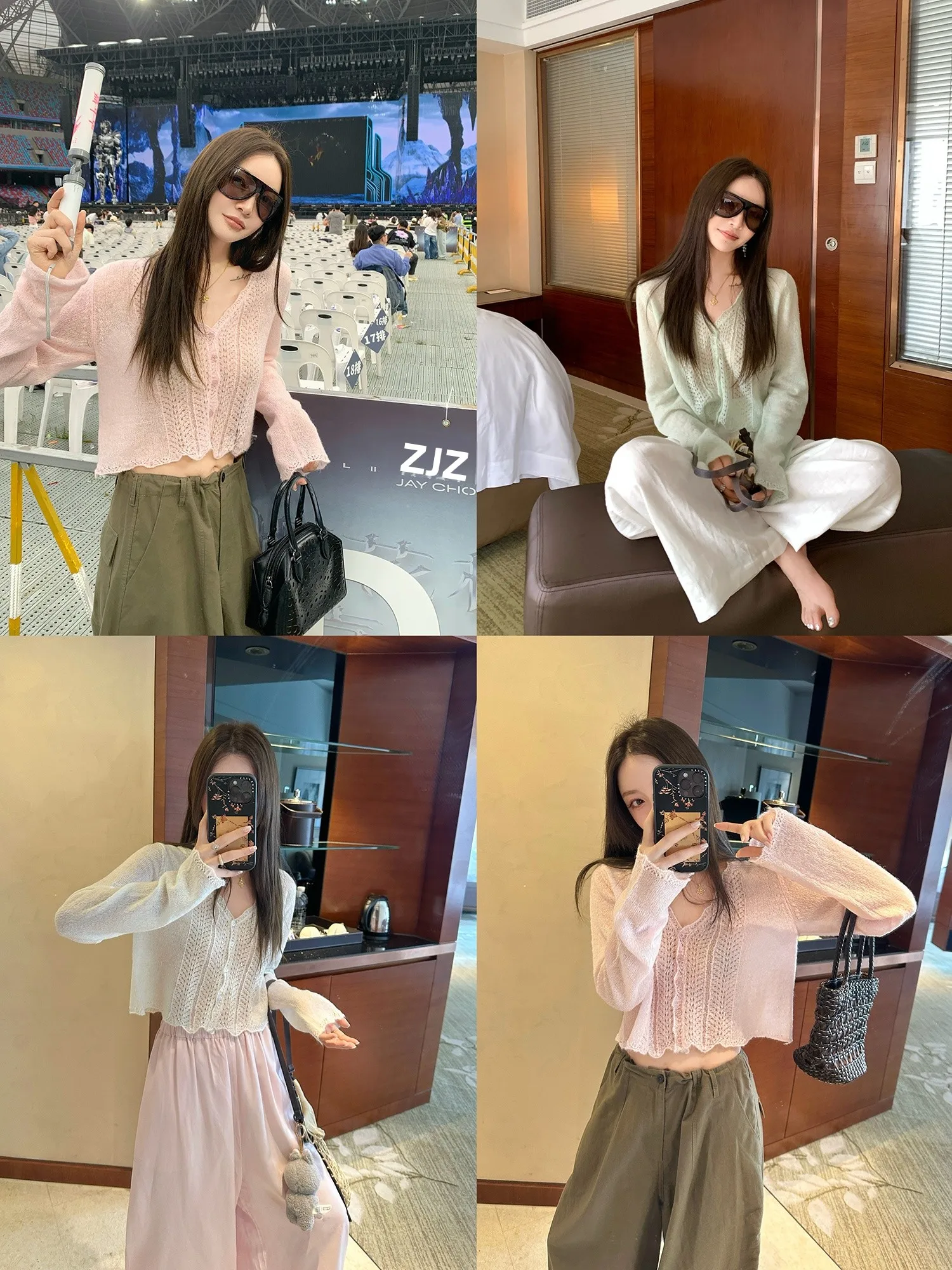 Lightweight Hollow Knitted Cashmere And Alpaca Wool Blend Cardigan for Women V-Neck Long Sleeve Short Length Outerwear
Lightweight Hollow Knitted Cashmere And Alpaca Wool Blend Cardigan for Women V-Neck Long Sleeve Short Length Outerwear