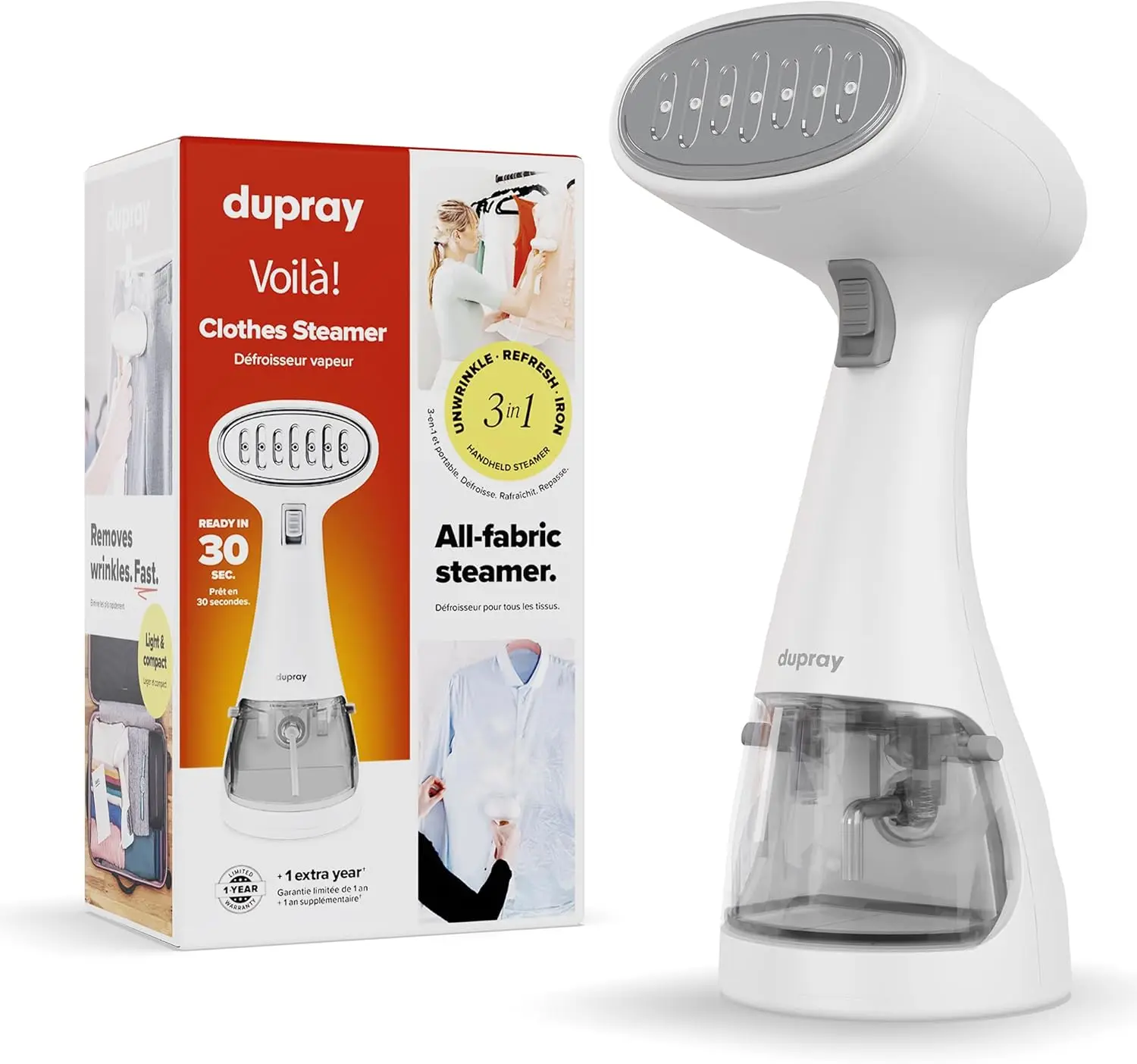 Portable 3-in-1 Clothes Steamer with Heated Stainless Steel Plate, Fast 30-Second Heat-Up for Travel and Home Use
Portable 3-in-1 Clothes Steamer with Heated Stainless Steel Plate, Fast 30-Second Heat-Up for Travel and Home Use