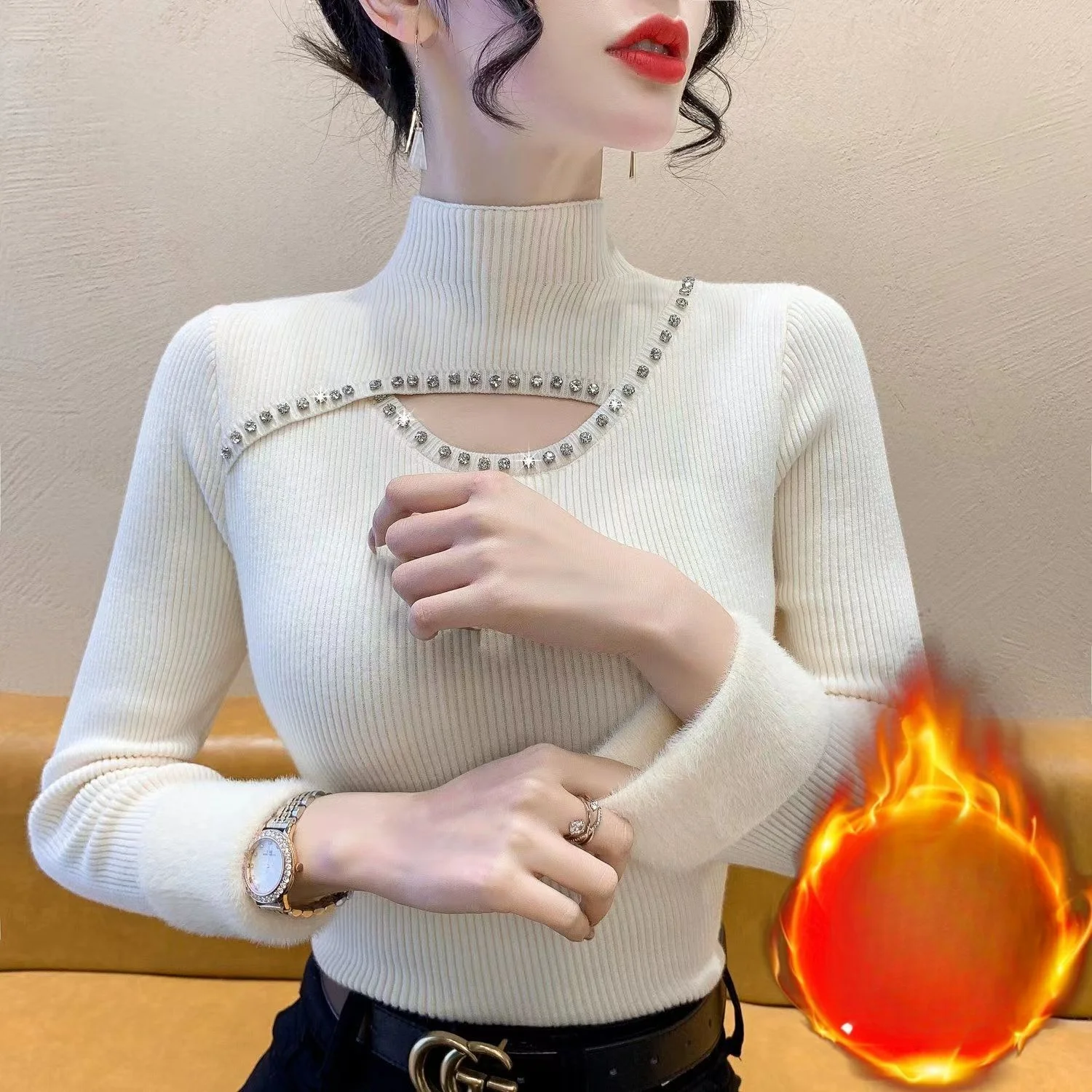 2024 Women Autumn Winter New Thick Warm Bottoming Tops Female Solid Color Sweater Tops Ladies Half-high Collar Knit Tops B760
2024 Women Autumn Winter New Thick Warm Bottoming Tops Female Solid Color Sweater Tops Ladies Half-high Collar Knit Tops B760