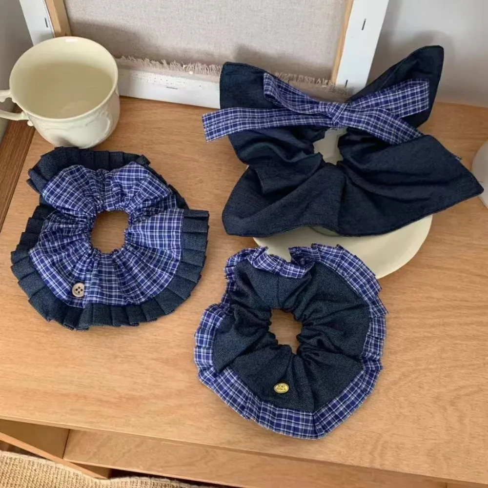 Korean Style Blue Denim Headpeice Irregular Edge Elastic Big Bow Knot Scrunchies Y2K Ponytail Holder Hair Bands
Korean Style Blue Denim Headpeice Irregular Edge Elastic Big Bow Knot Scrunchies Y2K Ponytail Holder Hair Bands