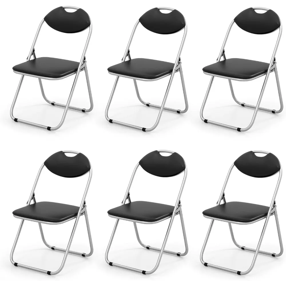 Folding Chair, Metal Foldable Chair 6 Pack with Padded Cushion & Portable Handle, Stackable Dining Chairs w/Comfortable Back, P
Folding Chair, Metal Foldable Chair 6 Pack with Padded Cushion & Portable Handle, Stackable Dining Chairs w/Comfortable Back, P