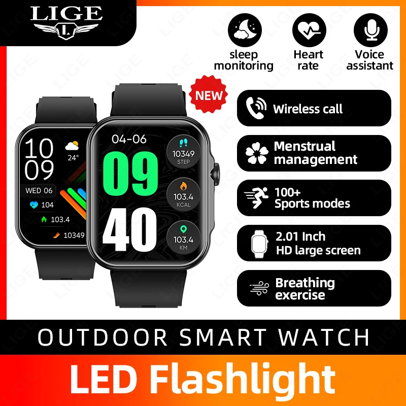 LIGE Outdoor Sports Men's Smart Watch 2.02 Inch HD Screen LED Flashlight Bluetooth Talking Smartwatch For Man Women Holiday Gift
LIGE Outdoor Sports Men's Smart Watch 2.02 Inch HD Screen LED Flashlight Bluetooth Talking Smartwatch For Man Women Holiday Gift
