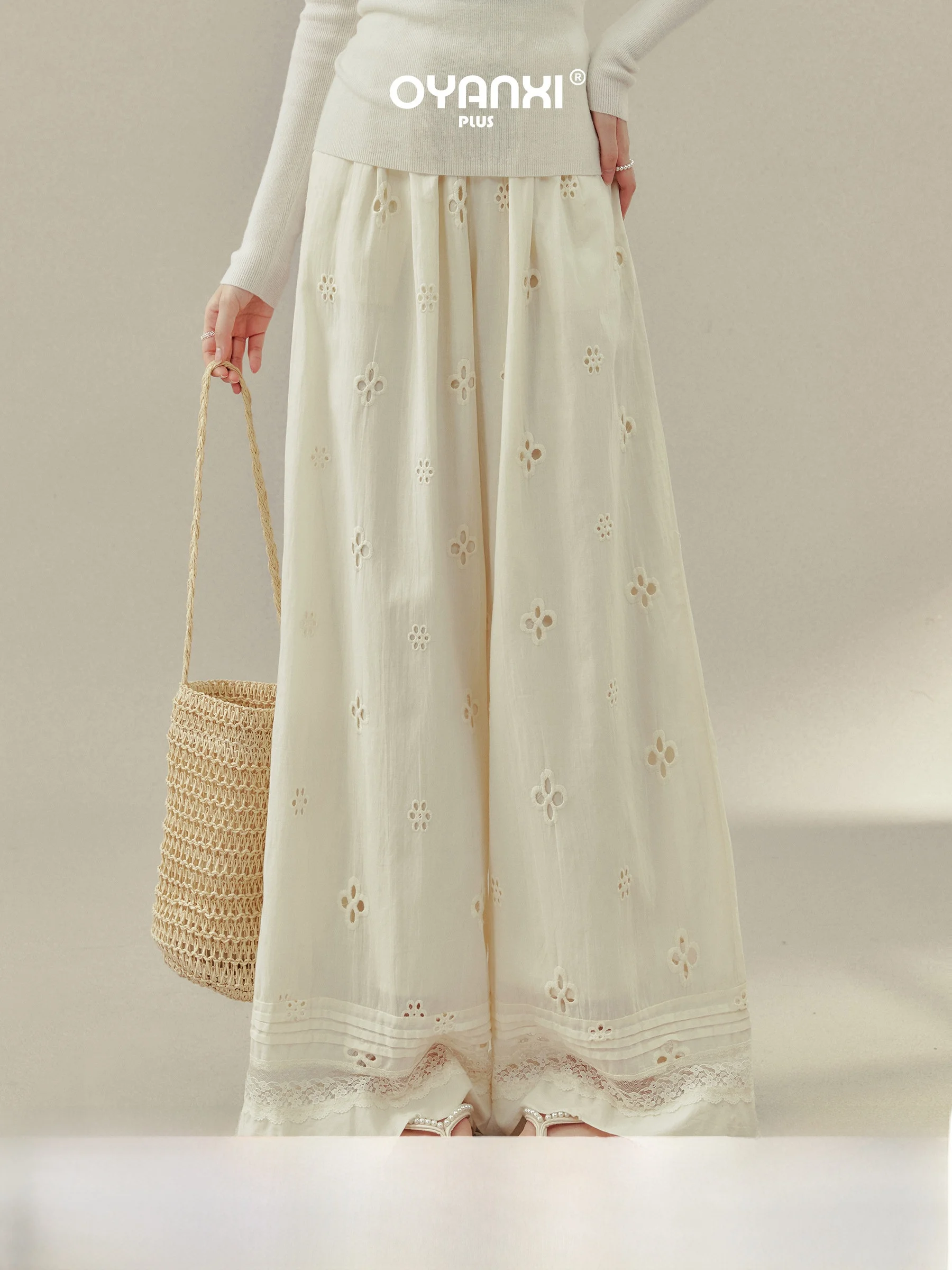 High Waist Lace Splicing Wide Leg Pants Casual Style Women's Spring Fashion Floral Patterned Other Material 100% Casual Pants
High Waist Lace Splicing Wide Leg Pants Casual Style Women's Spring Fashion Floral Patterned Other Material 100% Casual Pants