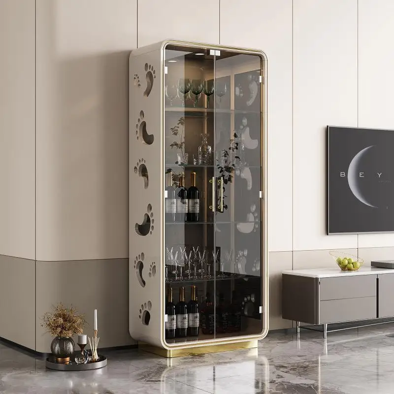 High-end living room small wine cabinet against the wall Household light luxury glass door display cabinet TV wall side
High-end living room small wine cabinet against the wall Household light luxury glass door display cabinet TV wall side
