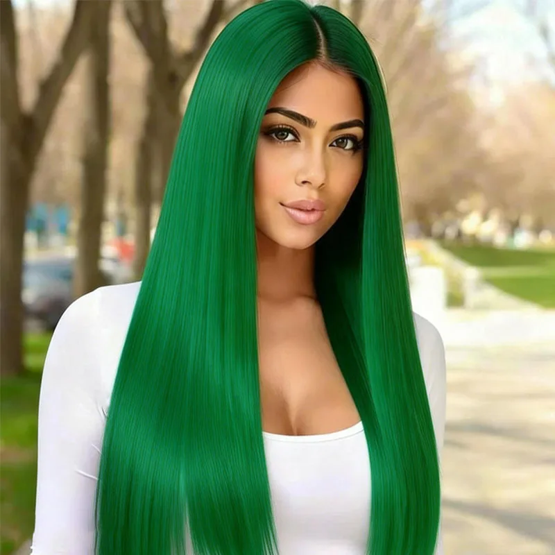 28 inch green synthetic wig fashionable and elegant women's style fluffy and soft, comfortable to wear all day long
28 inch green synthetic wig fashionable and elegant women's style fluffy and soft, comfortable to wear all day long