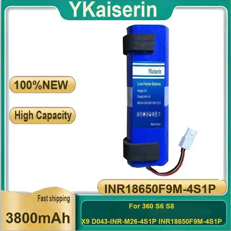 Cleaning Robot Battery For 360 S6 S8 X9 D043-Inr-M26-4S1P INR18650F9M-4S1P High Quality 3800Mah
Cleaning Robot Battery For 360 S6 S8 X9 D043-Inr-M26-4S1P INR18650F9M-4S1P High Quality 3800Mah