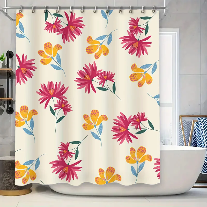 Modern Bathroom Shower Curtain Floral Print Fabric Waterproof Bath Rug Set for Home Decor in Kitchen Dining
Modern Bathroom Shower Curtain Floral Print Fabric Waterproof Bath Rug Set for Home Decor in Kitchen Dining