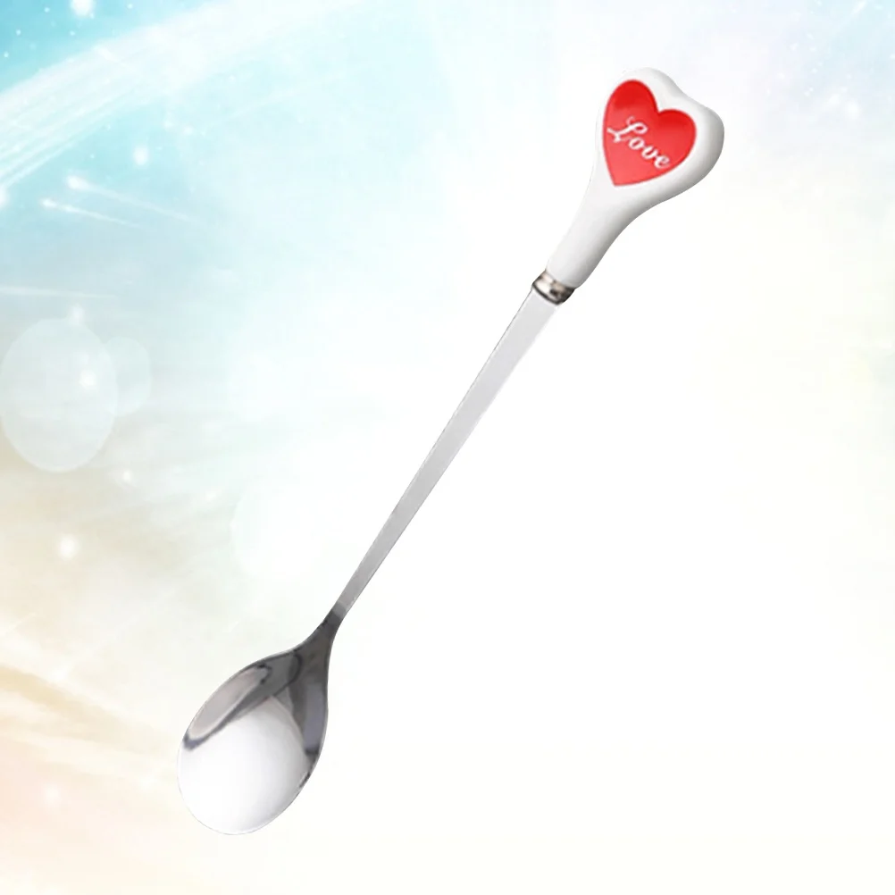 Chic Stainless Steel Stirring Spoon with Red Love Heart Ceramic Handle Ergonomic Design Easy to Use for Food Beverage Dessert
Chic Stainless Steel Stirring Spoon with Red Love Heart Ceramic Handle Ergonomic Design Easy to Use for Food Beverage Dessert