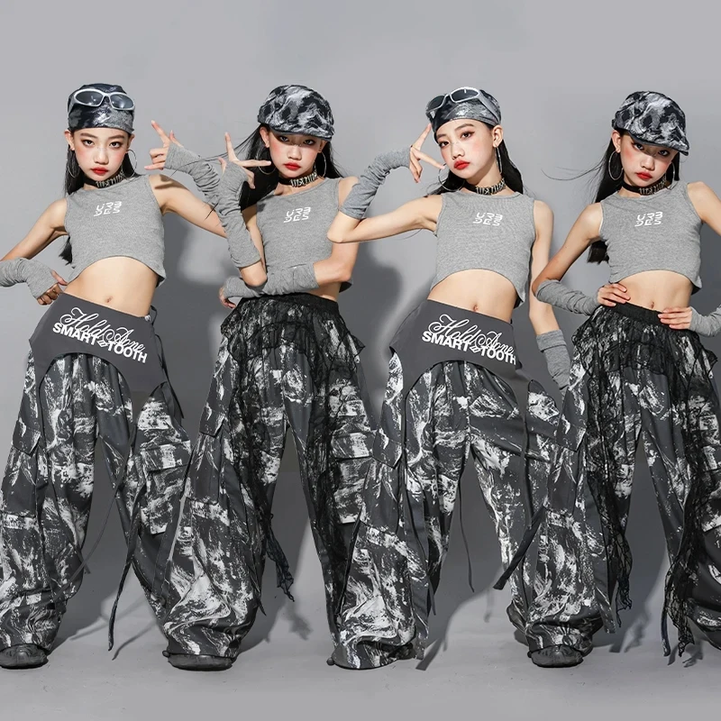 Одежда для джазовых танцев Kpop, сценический костюм, серая майка, свободные танцевальные брюки, модная одежда для подиума, уличная одежда для девочек 2294
Одежда для джазовых танцев Kpop, сценический костюм, серая майка, свободные танцевальные брюки, модная одежда для подиума, уличная одежда для девочек 2294