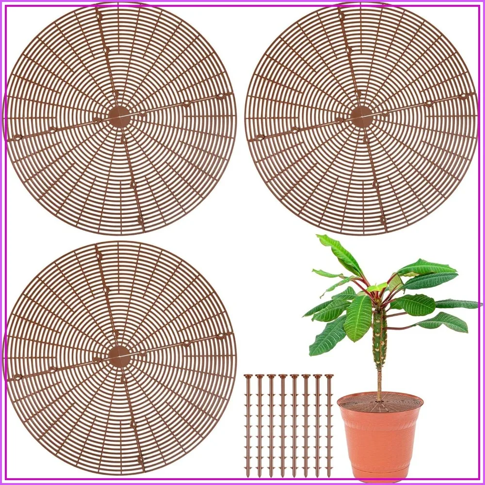3 Pcs Plant Pot Cover Set with Stakes, 20.5 in Soil Protector Grid, Keep Pets & Toddlers from Digging Dirt
3 Pcs Plant Pot Cover Set with Stakes, 20.5 in Soil Protector Grid, Keep Pets & Toddlers from Digging Dirt