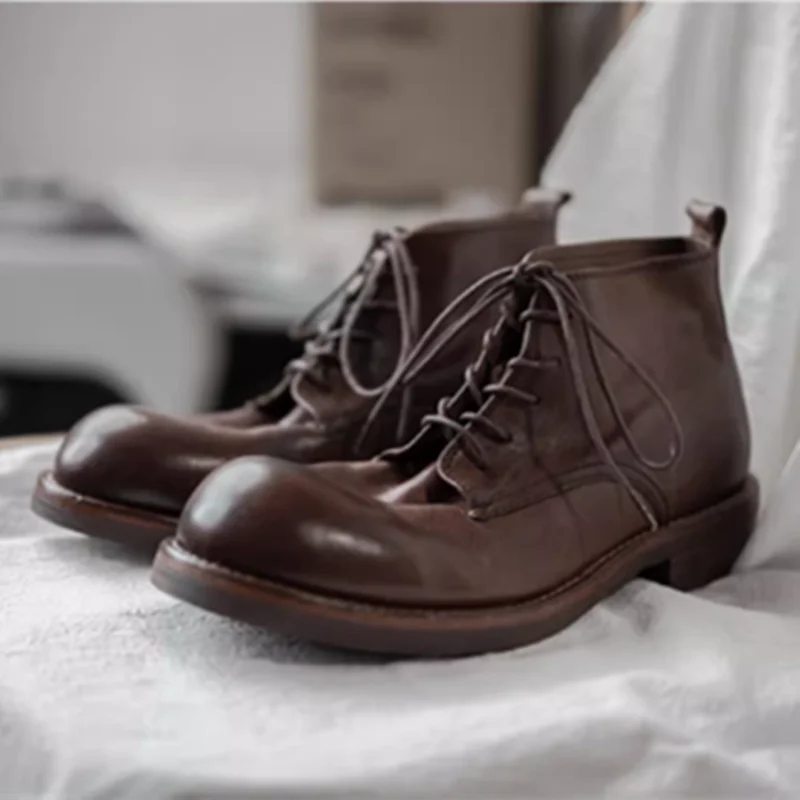 Men's Winter Japanese-Style Genuine Leather Derby Boots round Toe Short Ankle Work Shoes Walking Sneakers for Outdoor Camping
Men's Winter Japanese-Style Genuine Leather Derby Boots round Toe Short Ankle Work Shoes Walking Sneakers for Outdoor Camping