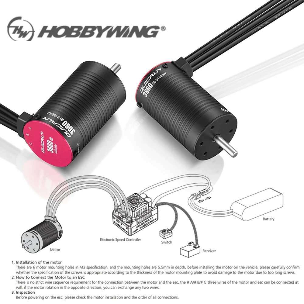 HobbyWing QuicRun G2 3652SL 3660SL Двигатель Водонепроницаемый бессенсорный бесщеточный двигатель 3652/3660 для 1/10 RC On-road Monster Truck Cars
HobbyWing QuicRun G2 3652SL 3660SL Двигатель Водонепроницаемый бессенсорный бесщеточный двигатель 3652/3660 для 1/10 RC On-road Monster Truck Cars