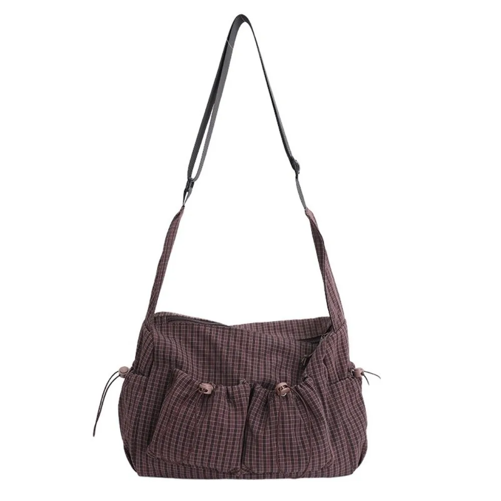 New Casual Striped Shoulder Bag Large Capacity Drawstring Design Pleated Cloud Bag Zipper Closure Plaid Pattern Tote Bag Daily
New Casual Striped Shoulder Bag Large Capacity Drawstring Design Pleated Cloud Bag Zipper Closure Plaid Pattern Tote Bag Daily
