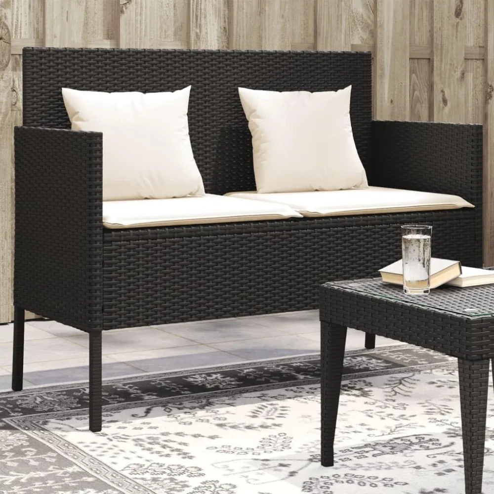 Patio Bench with Cushions Black Poly Rattan,Patio Bench with Storage Box for Outdoor Seating, Gardening Supplies, and Pool Towel
Patio Bench with Cushions Black Poly Rattan,Patio Bench with Storage Box for Outdoor Seating, Gardening Supplies, and Pool Towel
