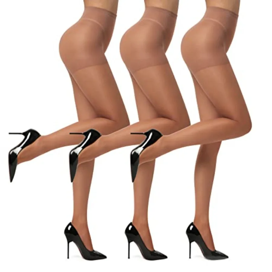 EVERSWE 3 Pairs Women's Sheer Pantyhose 20D, High Waist Control Top Pantyhose Hosiery
EVERSWE 3 Pairs Women's Sheer Pantyhose 20D, High Waist Control Top Pantyhose Hosiery
