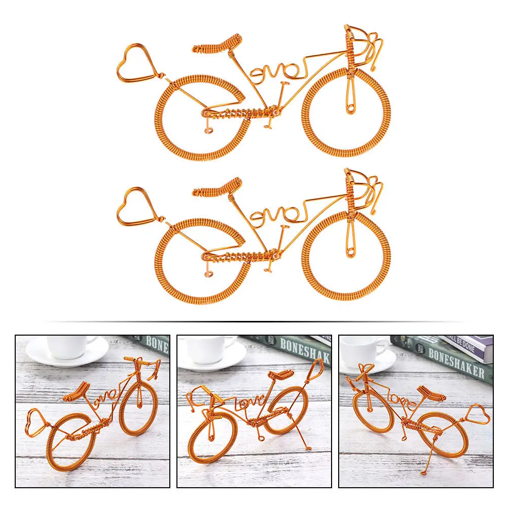 2Pcs Handmade Aluminum Wire Decoration for Home Office Desk Decor Creative Metal Craft Golden Vintage Bicycle Ornament
2Pcs Handmade Aluminum Wire Decoration for Home Office Desk Decor Creative Metal Craft Golden Vintage Bicycle Ornament