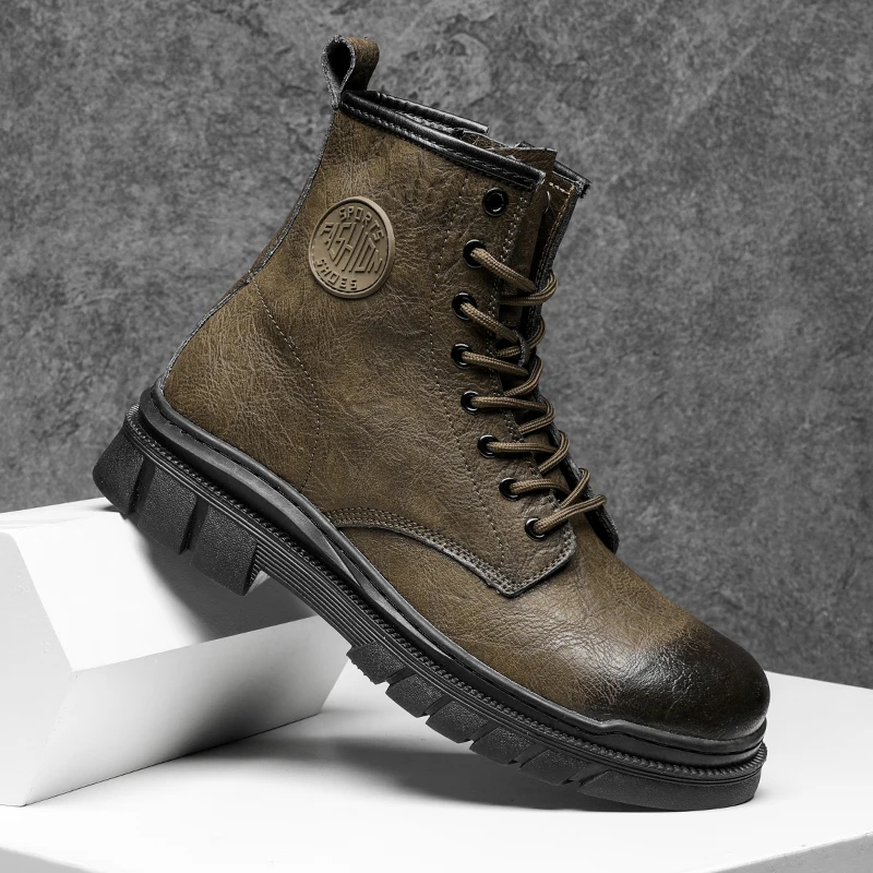 High-Top Tooling Shoes Genuine Leather Classic Boots Outdoor Desert Boots Fashion Men Footwear All-match Men Fashion Ankle Boots
High-Top Tooling Shoes Genuine Leather Classic Boots Outdoor Desert Boots Fashion Men Footwear All-match Men Fashion Ankle Boots