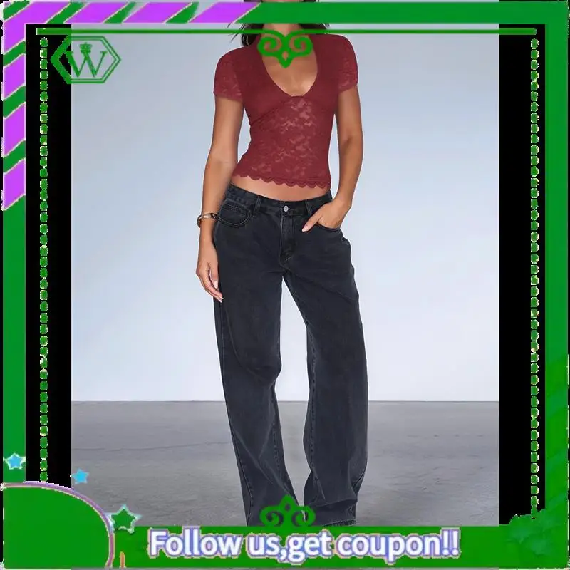 A18P-Women's Lace Short Sleeve Shirt Low Cut Y2K Slim Fit Top Going Out Club Concert Clothes
A18P-Women's Lace Short Sleeve Shirt Low Cut Y2K Slim Fit Top Going Out Club Concert Clothes