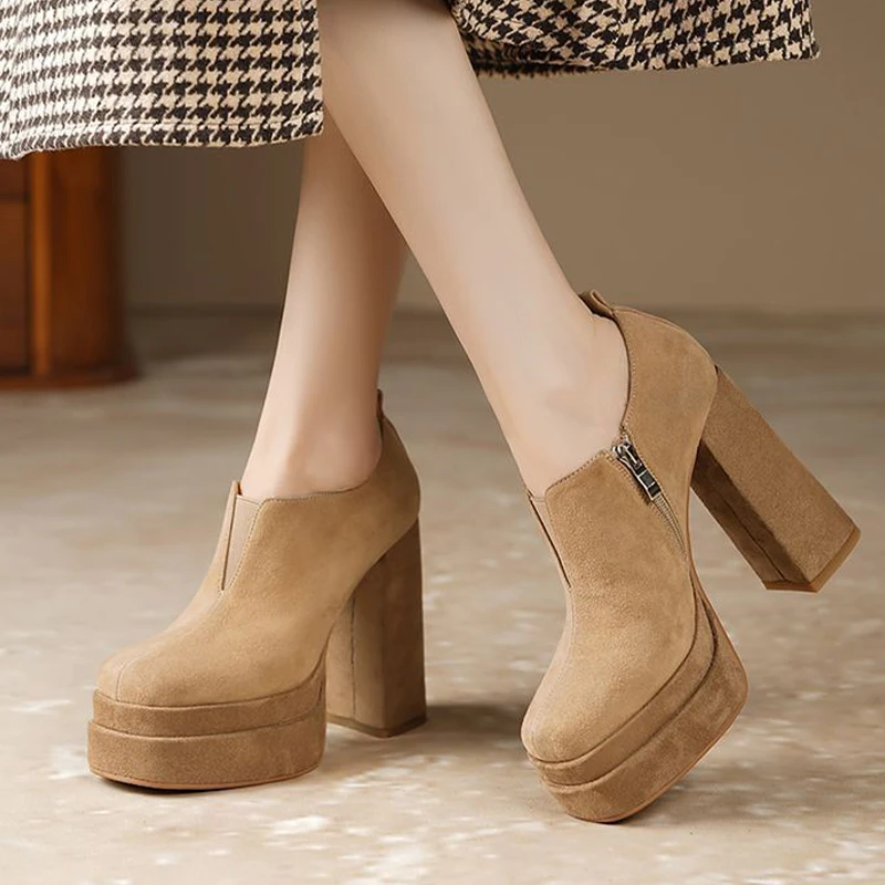 2026New Super High Heels Women's Shoes Chunky Suede Fashion Shoes Dress Luxury Woman Pumps Elegant Designer Sexy Chaussure Femme
2026New Super High Heels Women's Shoes Chunky Suede Fashion Shoes Dress Luxury Woman Pumps Elegant Designer Sexy Chaussure Femme
