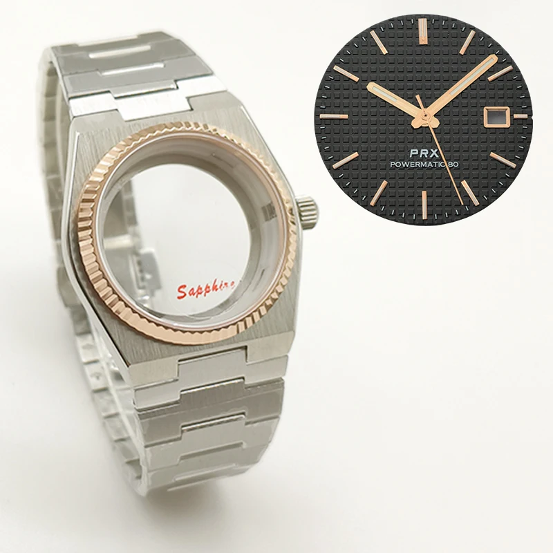 40mm Rose Gold PRX Super Player Watch Gear Case For NH35 NH36 NH38 7S26 4R Movement Sapphire Glass Multi-Color Dial Hands Parts
40mm Rose Gold PRX Super Player Watch Gear Case For NH35 NH36 NH38 7S26 4R Movement Sapphire Glass Multi-Color Dial Hands Parts