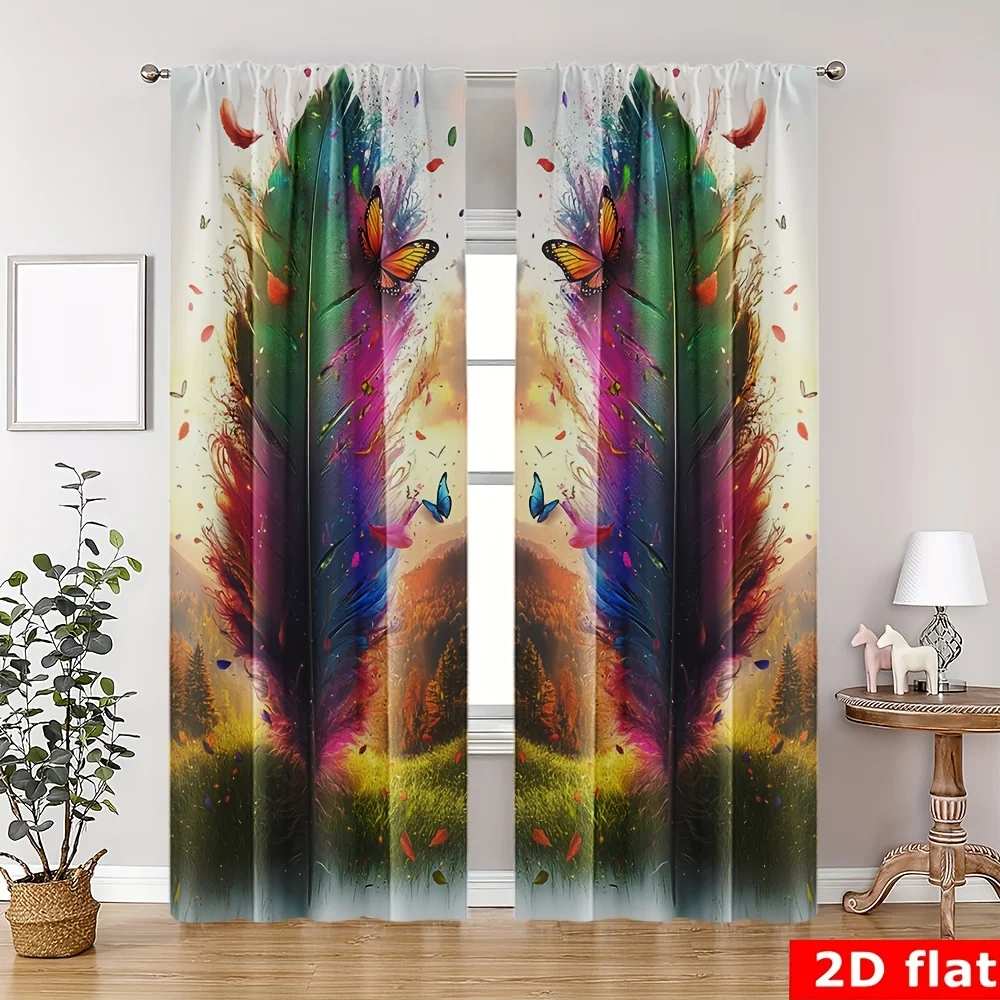 Vibrant Tropical Jungle Watercolor Curtain Pair 2pcs Aesthetic Boho Drapes for Living Room Bedroom Home Decor
Vibrant Tropical Jungle Watercolor Curtain Pair 2pcs Aesthetic Boho Drapes for Living Room Bedroom Home Decor