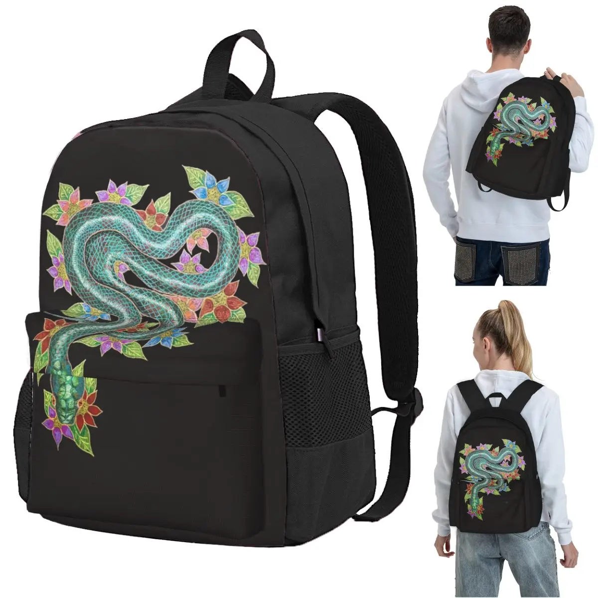 Floral Snake Backpack Student BookBag Kids School Bag Computer Shoulder Bags for Boys Girls
Floral Snake Backpack Student BookBag Kids School Bag Computer Shoulder Bags for Boys Girls