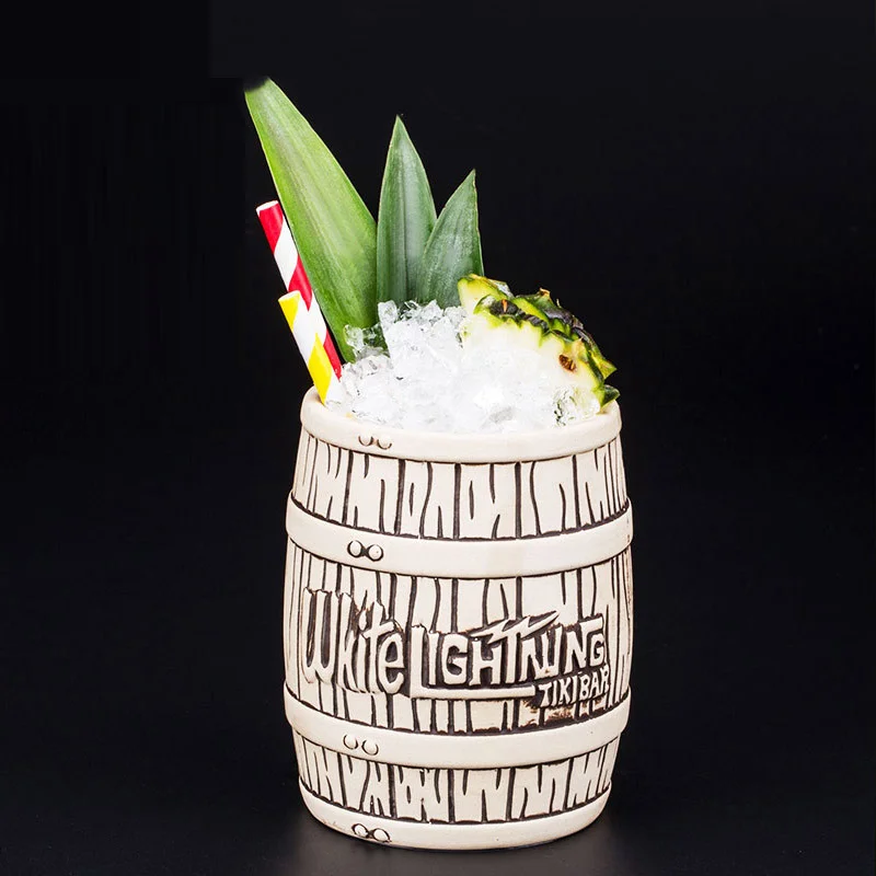 Hot White Lightning Wine Barrel TIKI Bar Ceramics Cocktail Glass Classic American Style Pina Colada Maitai Drinking Cup Beer Mug
Hot White Lightning Wine Barrel TIKI Bar Ceramics Cocktail Glass Classic American Style Pina Colada Maitai Drinking Cup Beer Mug