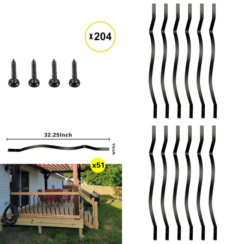32.25 Metal Deck Spindles, Pack of 51, with Screws, for Sturdy Porch and Stair Railings, Suitable for Composite Decks
32.25 Metal Deck Spindles, Pack of 51, with Screws, for Sturdy Porch and Stair Railings, Suitable for Composite Decks