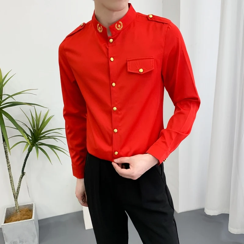 2024 Spring Embroidery Shirts Men Stand Collar Team Uniform Shirt Social Party Tuxedo Blouse Casual Streetwear Men Clothing 5XL
2024 Spring Embroidery Shirts Men Stand Collar Team Uniform Shirt Social Party Tuxedo Blouse Casual Streetwear Men Clothing 5XL