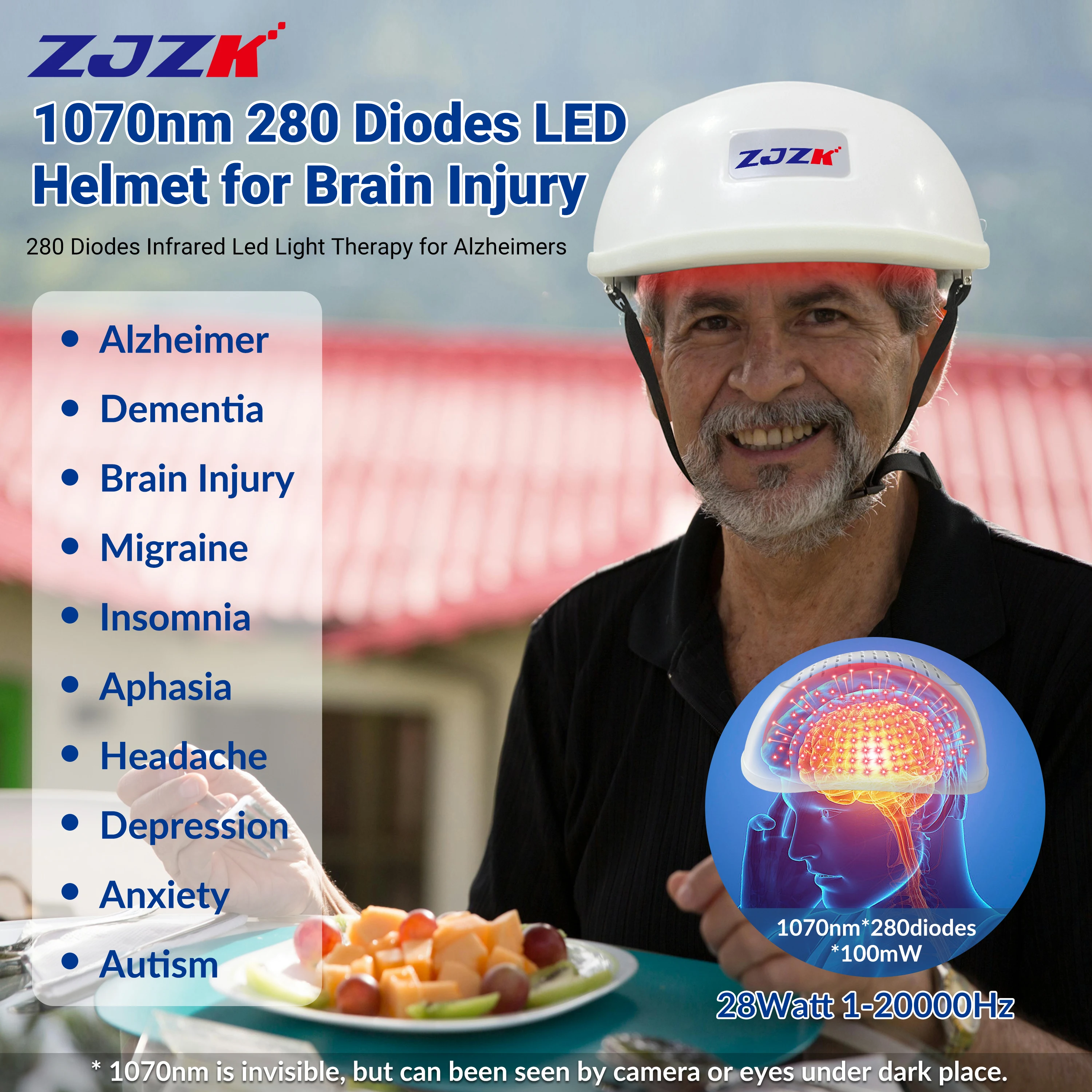 ZJZK English System Helmet Infrared Light Brain Stimulation Device 1070nmx280diodes Global Ischemia Traumatic Brain Injury
ZJZK English System Helmet Infrared Light Brain Stimulation Device 1070nmx280diodes Global Ischemia Traumatic Brain Injury