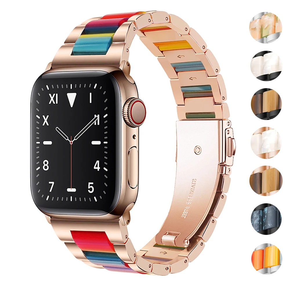Ремешок из нержавеющей стали и смолы для Apple watch band 40 мм 45 мм 44 мм 49 мм 41 мм 38 мм, металлический браслет для iwatch series 9 8 7 6 5 SE ultra 2
Ремешок из нержавеющей стали и смолы для Apple watch band 40 мм 45 мм 44 мм 49 мм 41 мм 38 мм, металлический браслет для iwatch series 9 8 7 6 5 SE ultra 2