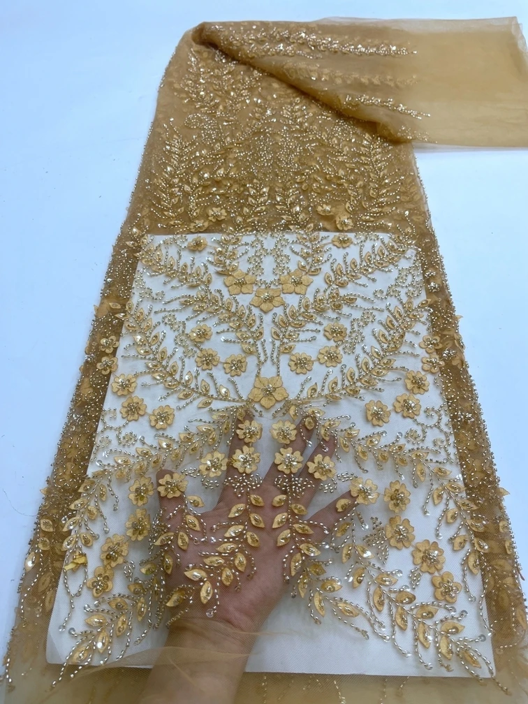 African Lace Fabric Embroidered Nigerian Sequins Lace Fabric High Quality French Tulle Net Beaded Lace Fabric For Wedding Dress
African Lace Fabric Embroidered Nigerian Sequins Lace Fabric High Quality French Tulle Net Beaded Lace Fabric For Wedding Dress