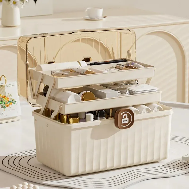 Large Capacity Medicine Box Cosmetic Home Storage Box Multi-Layer with Handle Jewelry Nail Polish Makeup Desktop Container Tool
Large Capacity Medicine Box Cosmetic Home Storage Box Multi-Layer with Handle Jewelry Nail Polish Makeup Desktop Container Tool