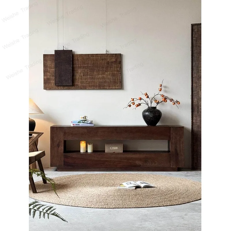Solid wood TV cabinet wabi wind furniture floor-to-ceiling side cabinet simple log small apartment living room long storage
Solid wood TV cabinet wabi wind furniture floor-to-ceiling side cabinet simple log small apartment living room long storage