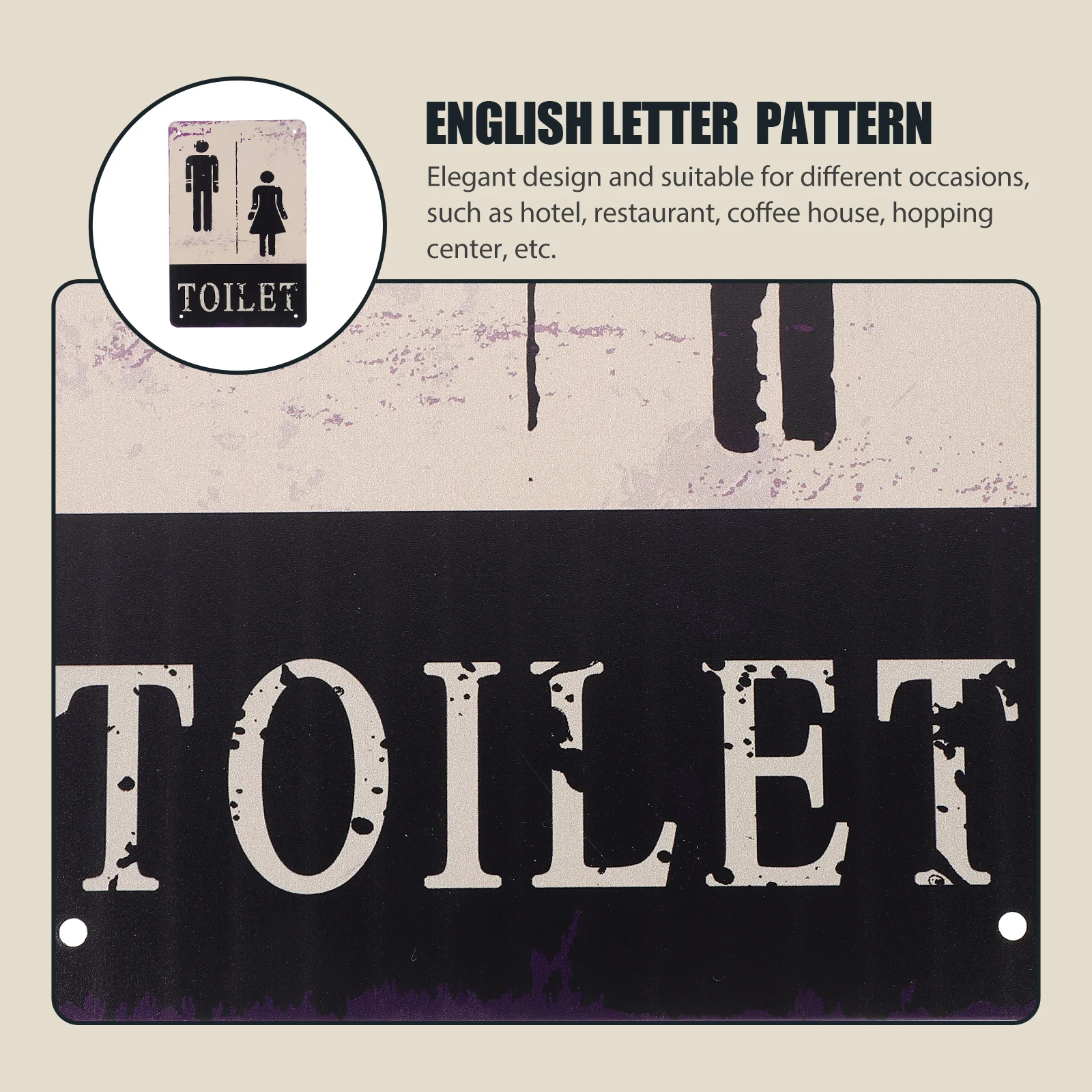 2Pcs Retro Metal Toilet Sign Restroom Identification Plate Clear Guiding Sign for Hotels Restaurants Shops Bathroom Door 
2Pcs Retro Metal Toilet Sign Restroom Identification Plate Clear Guiding Sign for Hotels Restaurants Shops Bathroom Door