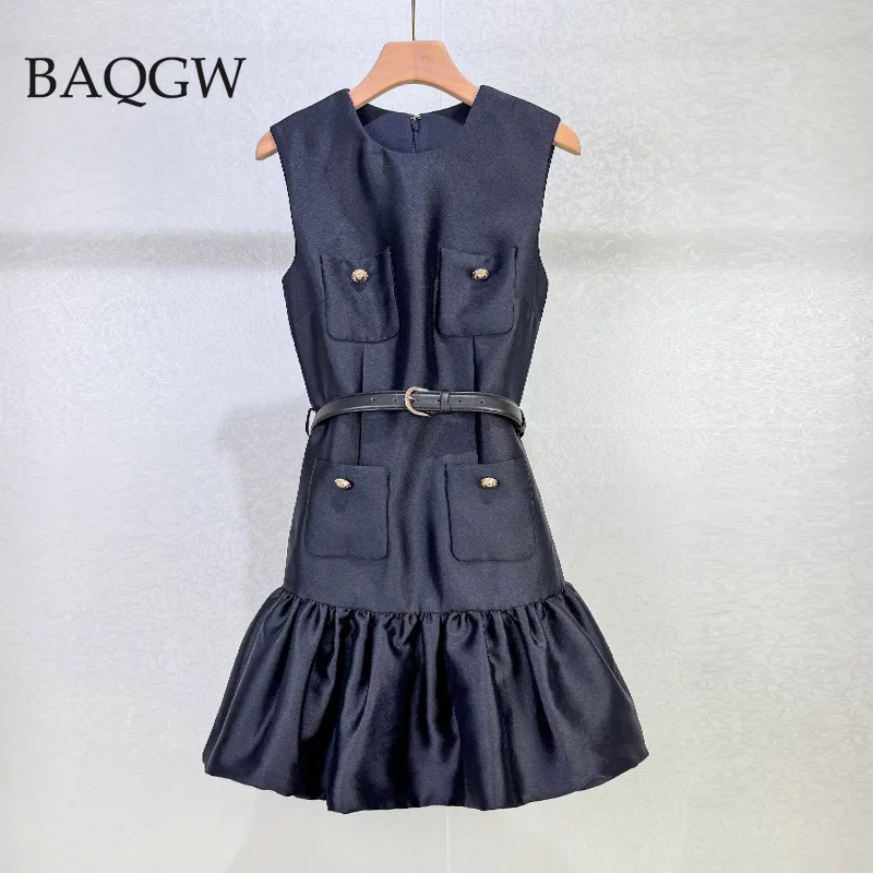 Новинка 2025, стильное женское мини-платье без рукавов с карманами на поясе, темпераментное атласное платье с круглым вырезом и талией
Новинка 2025, стильное женское мини-платье без рукавов с карманами на поясе, темпераментное атласное платье с круглым вырезом и талией