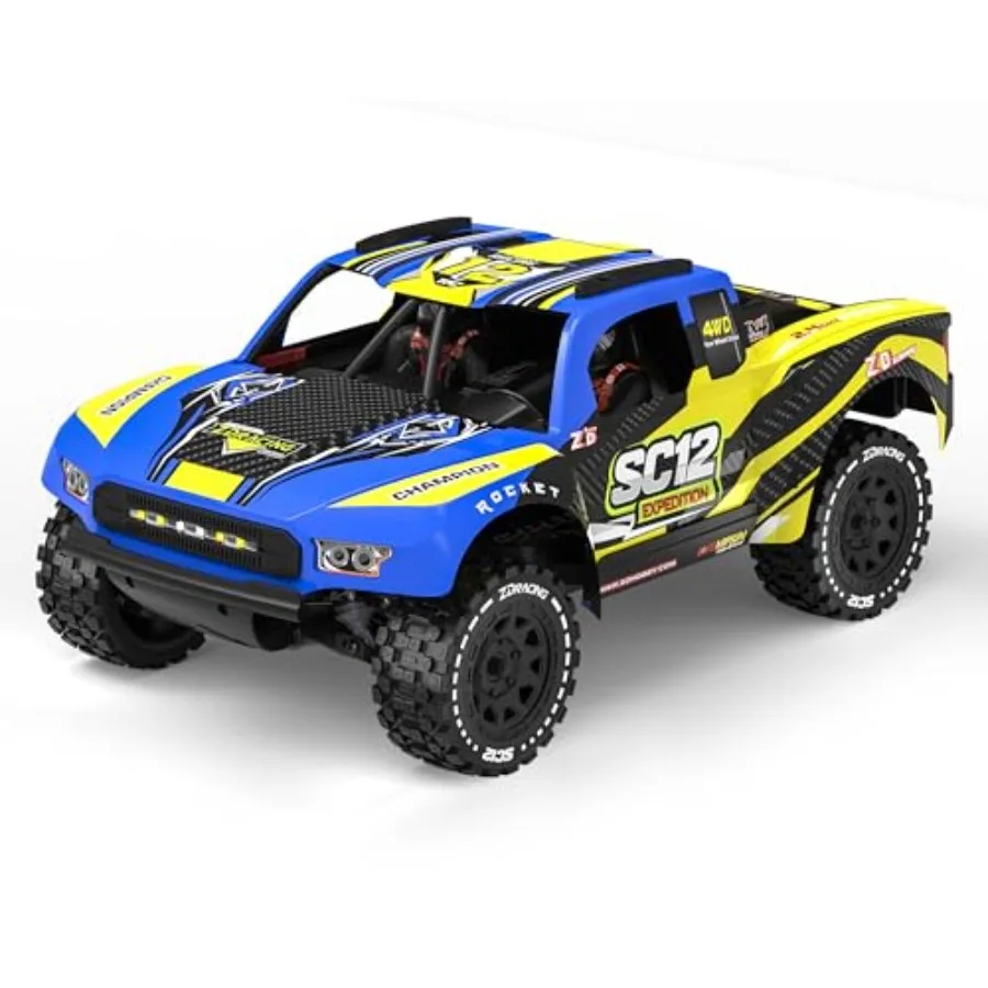 RC short-course truck for adults teens 14+, yellow aluminum chassis, all-terrain tires, 75+ km/h speed, 3S 2200mAh battery, LED
RC short-course truck for adults teens 14+, yellow aluminum chassis, all-terrain tires, 75+ km/h speed, 3S 2200mAh battery, LED