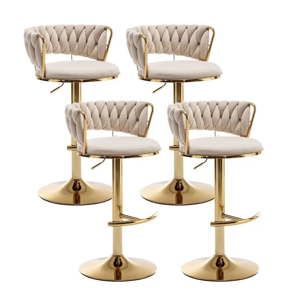 Gold Bar Stools Set of 4, Counter Height Bar Stools with Low Back, Velvet Adjustable Height Barstools, 360 Swivel Bar Stools fo
Gold Bar Stools Set of 4, Counter Height Bar Stools with Low Back, Velvet Adjustable Height Barstools, 360 Swivel Bar Stools fo