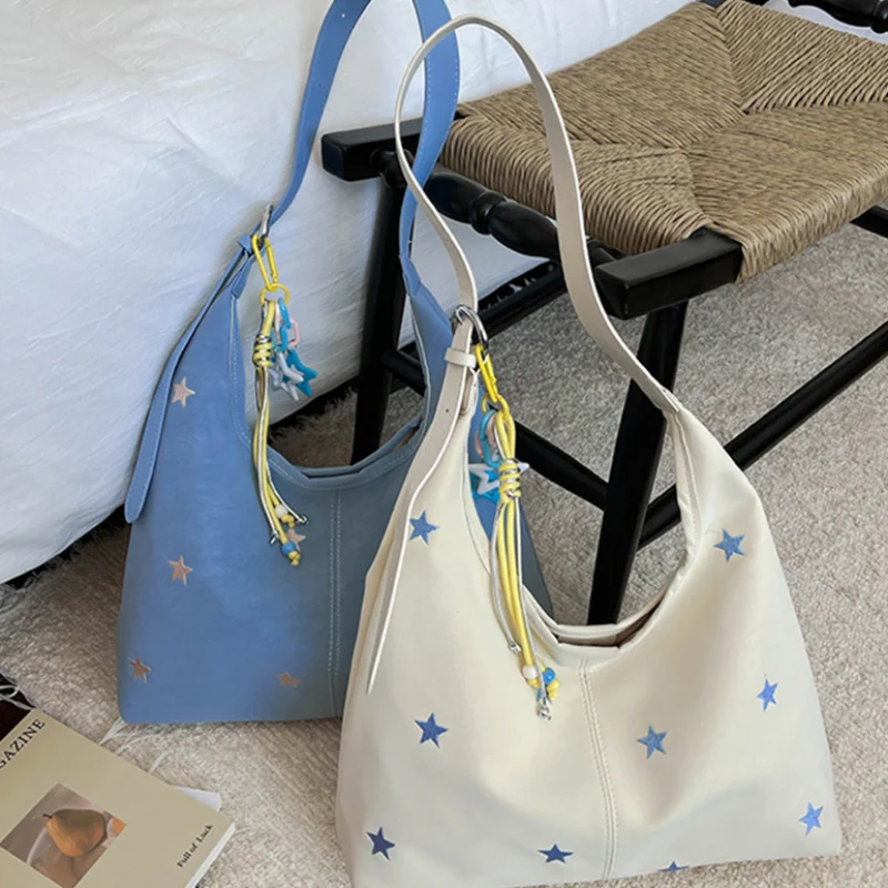 Korean Star Embroidered Shoulder Bag Stylish Large Capacity Tote Bag Magnetic Snap Design Women's Casual Commuter Handbag
Korean Star Embroidered Shoulder Bag Stylish Large Capacity Tote Bag Magnetic Snap Design Women's Casual Commuter Handbag