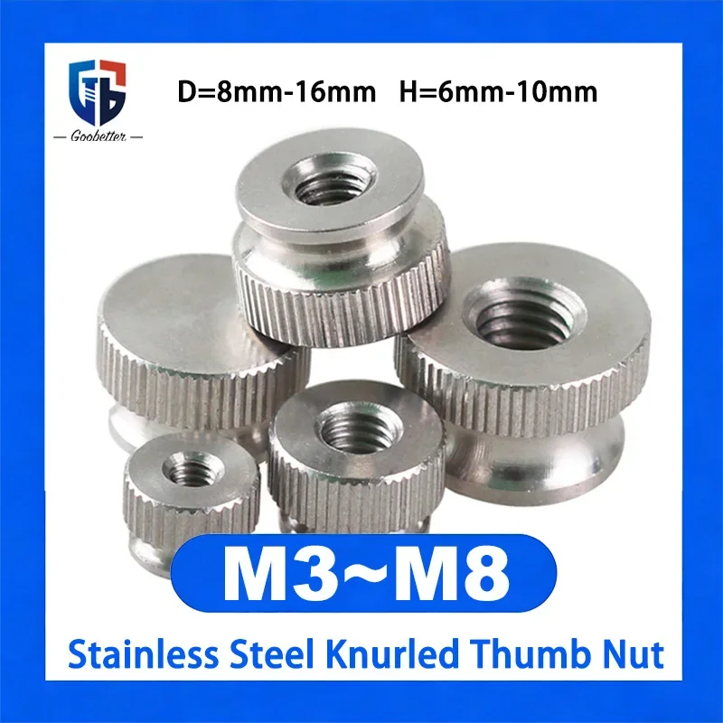 10Pcs 304 303 Stainless Steel Knurled Thumb Nuts M3 M4 M5 M6 M8 High Step Head Blind Hole Through Hole Hand Tighten Fasteners
10Pcs 304 303 Stainless Steel Knurled Thumb Nuts M3 M4 M5 M6 M8 High Step Head Blind Hole Through Hole Hand Tighten Fasteners